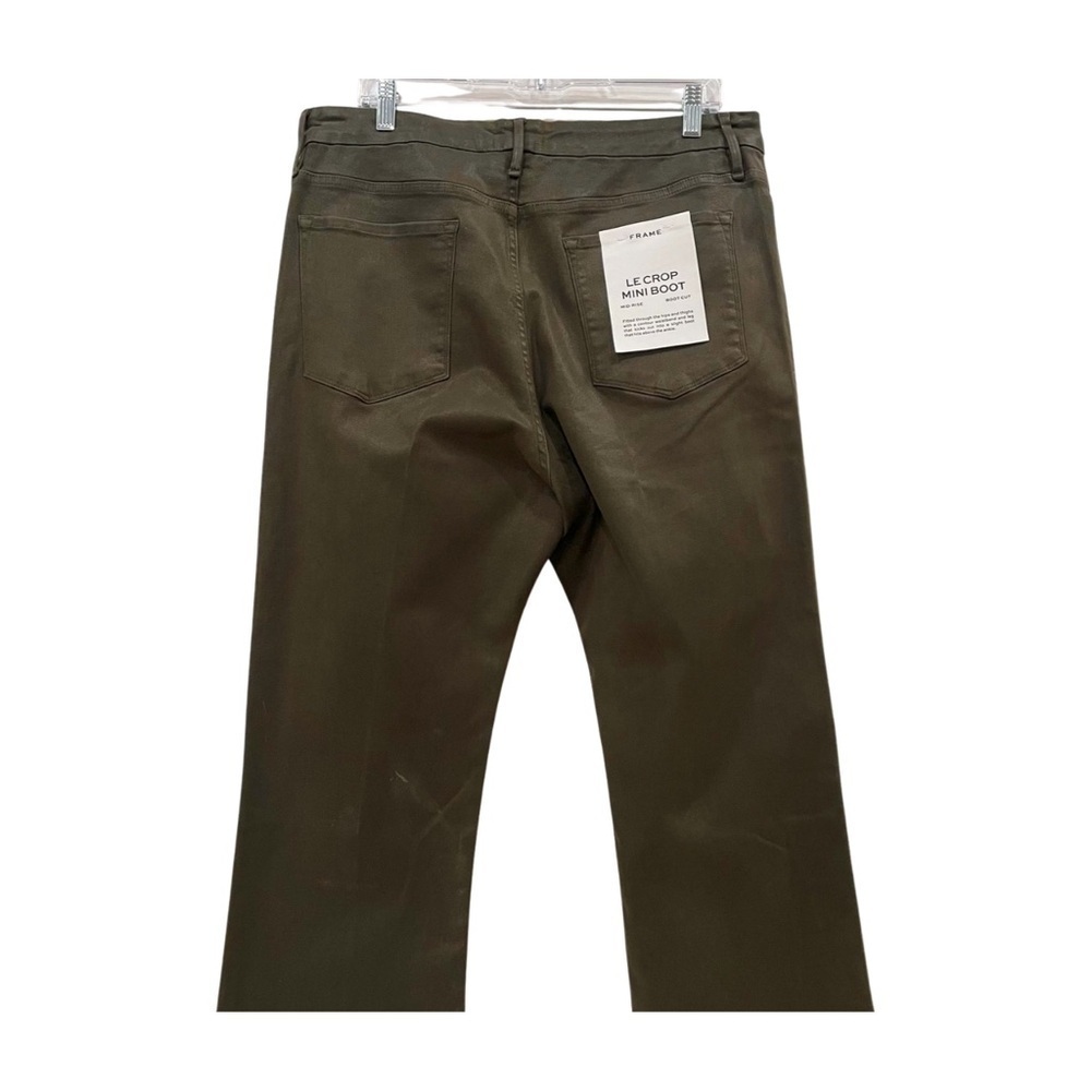 NWT Anthropologie Frame Green Le Crop Mini Boot Mid Rise Coated Denim Jeans 34 - Picture 8 of 13